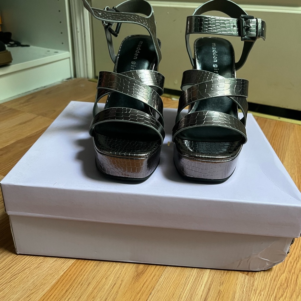 Strappy chunky platform block-heel sandals from Madden Girl.